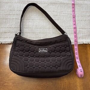 Vera Bradley Quilted Microfiber Zippered Shoulder Bag in Classic Espresso Brown